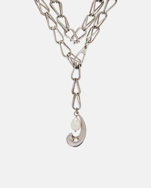 Etro Embellished Chain Necklace - White