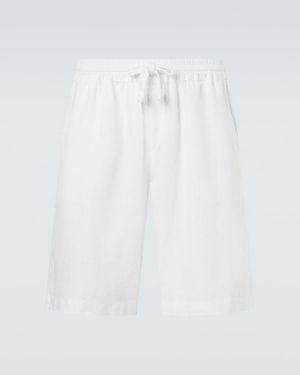 Fedeli Vico Linen Bermuda Shorts - White