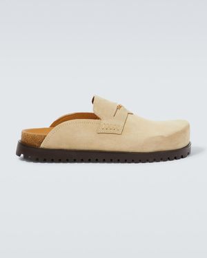 Versace Clogs Medusa Aus Veloursleder - Weiß