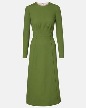 Emilia Wickstead Collinson Wool Crepe Midi Dress - Green
