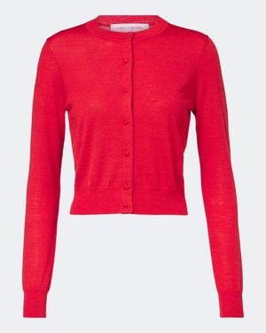 Carolina Herrera Cardigan Aus Einem Woll- Und Seidengemisch - Rot