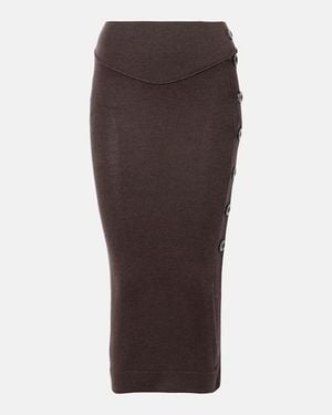 Vivienne Westwood Pamela Knitted Wool Midi Skirt - Brown