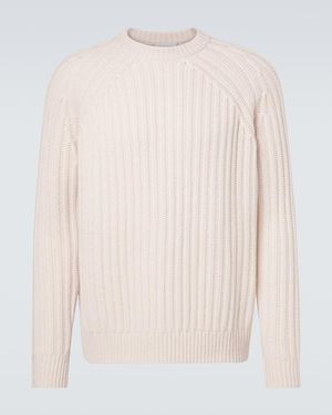 Allude Ribbed-Knit Wool And Cashmere Jumper - Natural