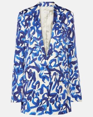 Dries Van Noten Printed Blazer - Blue