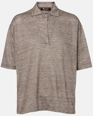 Loro Piana Gargano Linen Polo Shirt - Grey