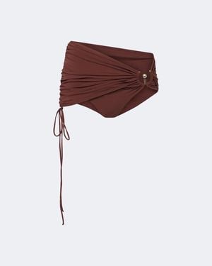Christopher Esber Culotte De Bikini A Ornements - Marron