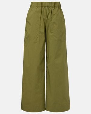 Jonathan Simkhai Arden Cotton-Blend Wide-Leg Trousers - Green