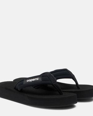 Coperni Logo Platform Thong Sandals - Black