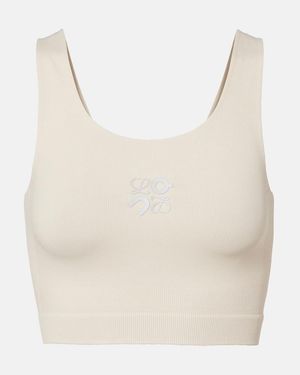 Loewe X On Ribbed-Knit Sports Bra - White