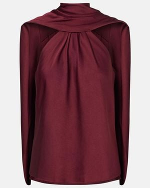 Jonathan Simkhai Scarlett Caped Satin Top - Red