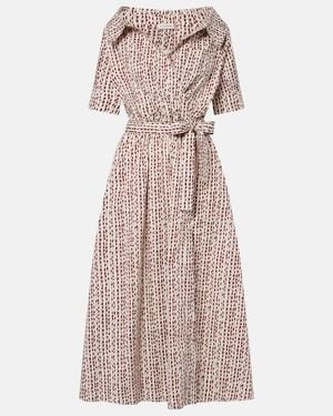 Altuzarra Lydia Printed Cotton-Blend Wrap Dress - Pink