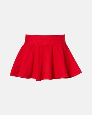 Alaïa Cinturon De Denim Con Peplum - Rojo
