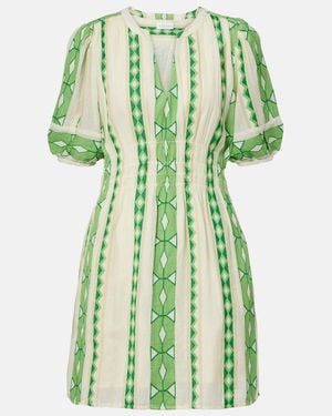 Velvet Lucy Patterned Cotton Minidress - Green