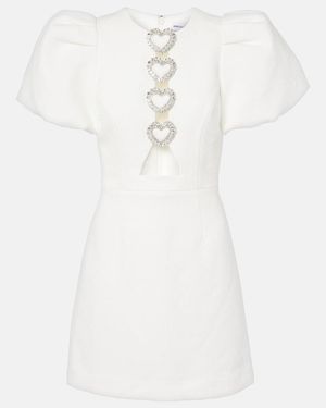 Rebecca Vallance Alicia Embellished Crepe Minidress - White