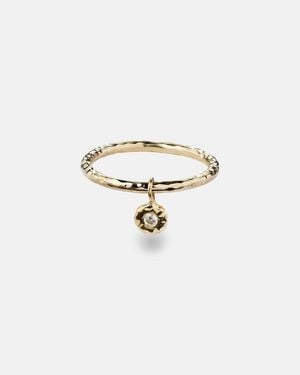 Octavia Elizabeth Nesting Gem 18kt Gold Stacking Ring With Diamond - Metallic