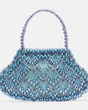 Clio Peppiatt Verzierte Tote Bag Scallop Mini - Blau