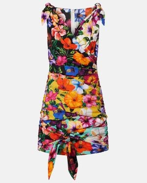 Dolce & Gabbana Floral Cotton Minidress - Red