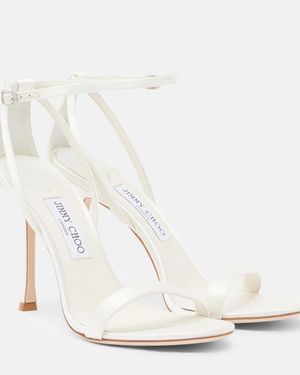 Jimmy Choo Moza Satin Sandals - White