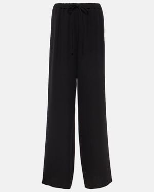 Valentino Cady Couture High-Rise Wide-Leg Pants - Black