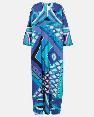 PUCCI Caftan Vivara De Algodon - Azul