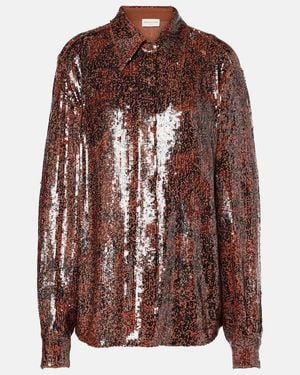 Dries Van Noten Sequined Shirt - Brown