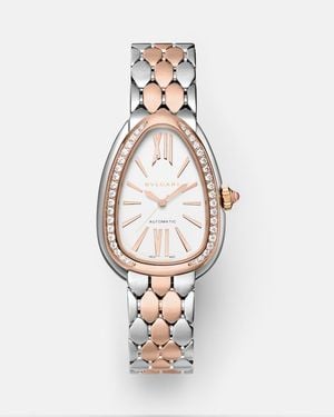 BVLGARI Uhr Serpenti Seduttori Mit 18Kt Rosegold, Diamanten Und Rubellit - Weiß