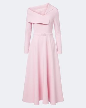 Safiyaa Odelle Asymmetric Crepe Midi Dress - Pink
