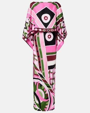 PUCCI Vivara Layered Silk Satin Maxi Dress