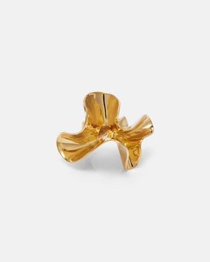 Bottega Veneta Anemone-Plated Sterling Ring - Metallic