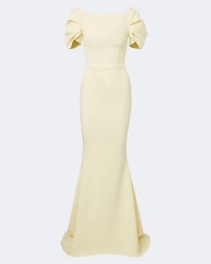 Safiyaa Ivon Draped Crepe Gown - Metallic
