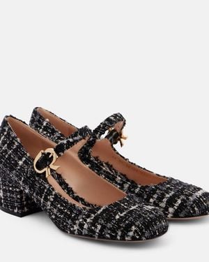 Gianvito Rossi Mary Ribbon 45 Boucle Mary Jane Pumps - Black