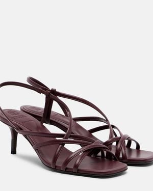 Brunello Cucinelli Monili Leather Slingback Sandals - Brown