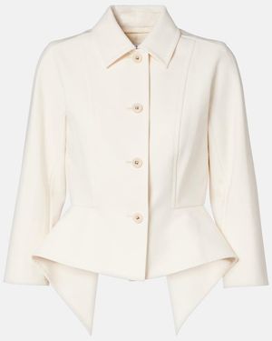 Max Mara Peplum Jacket - Natural
