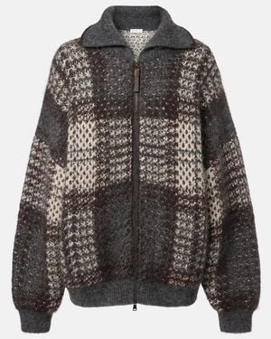 Brunello Cucinelli Cardigan En Mohair Melange - Gris