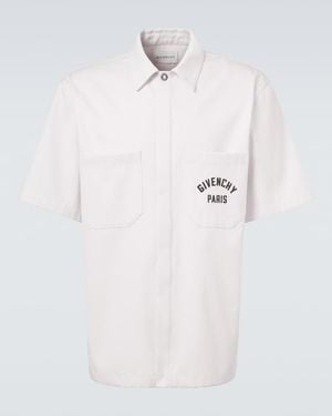 Givenchy Paris Signature Embroidered Short-Sleeved Shirt - White