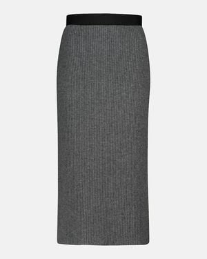 Moncler Wool And Cashmere Midi Skirt - Gray