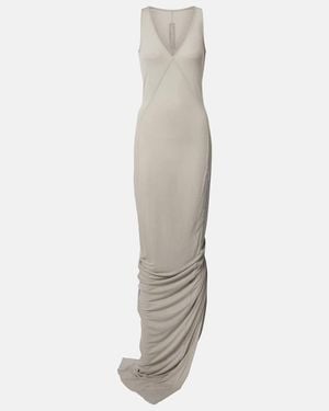 Rick Owens Gathered Jersey Maxi Dress - White