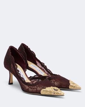 Jimmy Choo Pumps Faiz Aus Spitze - Braun