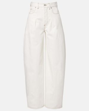 Jacquemus Ovalo De-Nimes Barrel-Leg Jeans - White