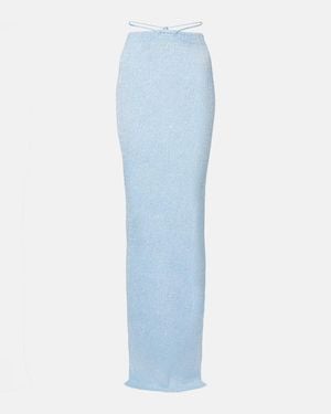 Bananhot Alma Sequined Knitted Maxi Skirt - Blue