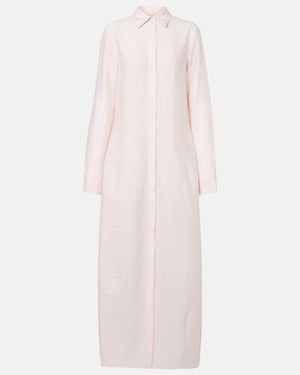 TOTEME Silk-Blend Shirt Dress - Pink