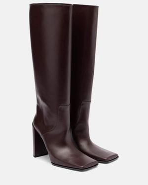 Alaïa Leather Knee-High Boots - Brown