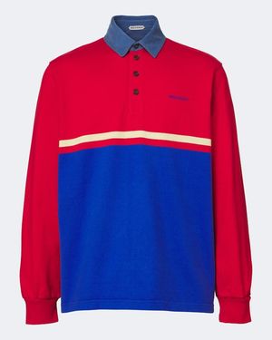 JW Anderson Panelled Cotton Jersey Polo Shirt - Red