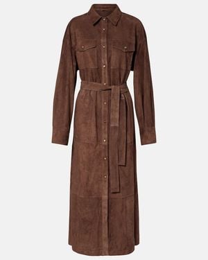 Brunello Cucinelli Hemdblusenkleid Monili Aus Veloursleder - Braun