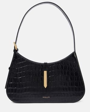 DeMellier Tokyo Croc-Effect Leather Shoulder Bag - Black