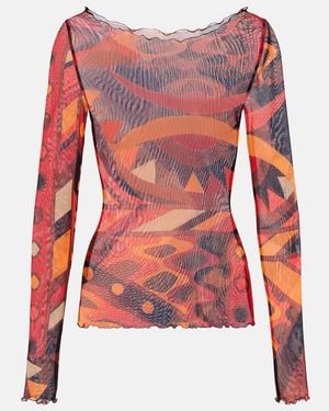 PUCCI Vivara Tulle Crop Top - Pink
