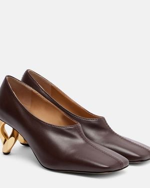 JW Anderson Chain 75 Leather Court Shoes - Brown
