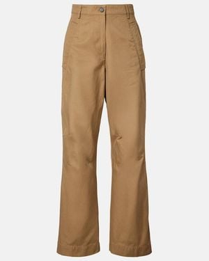 Dries Van Noten Cotton Wide-Leg Pants - Natural