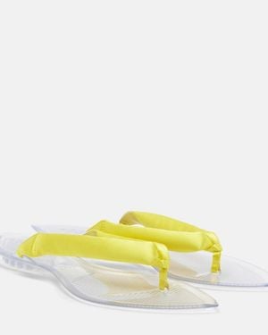 Alaïa Invisible Satin Thong Sandals - Yellow