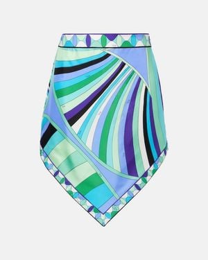 PUCCI Iride Printed Silk Mini Skirt - Blue